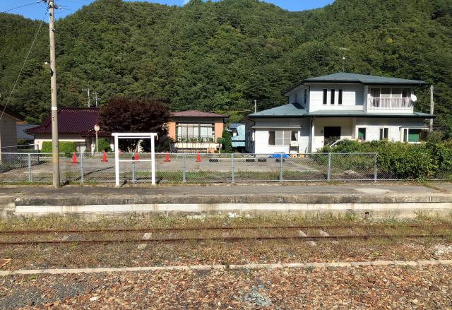 茂市駅の岩泉線ホーム跡