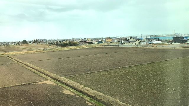 田園地帯を走る特急ひたち