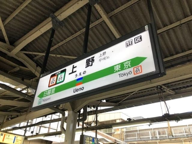 上野駅の駅名標