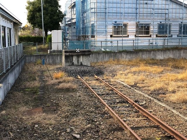 車止めが設置されている左沢駅の線路