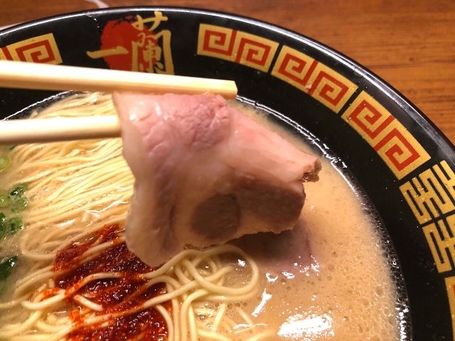 一蘭仙台駅前店のラーメンのチャーシュー