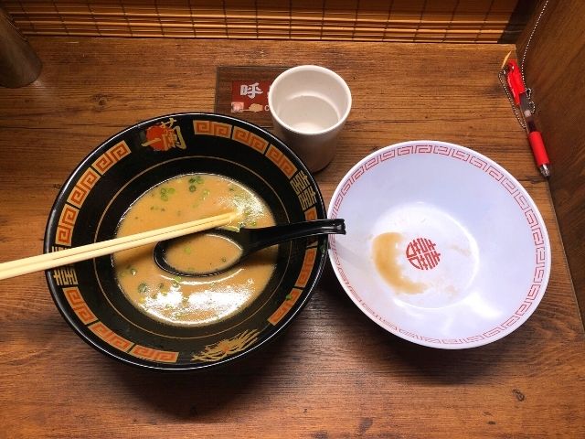 一蘭仙台駅前店のラーメンを完食