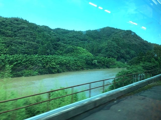 阿武隈急行の車窓から見える阿武隈川