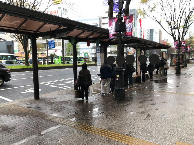 仙台駅前のバス乗り場