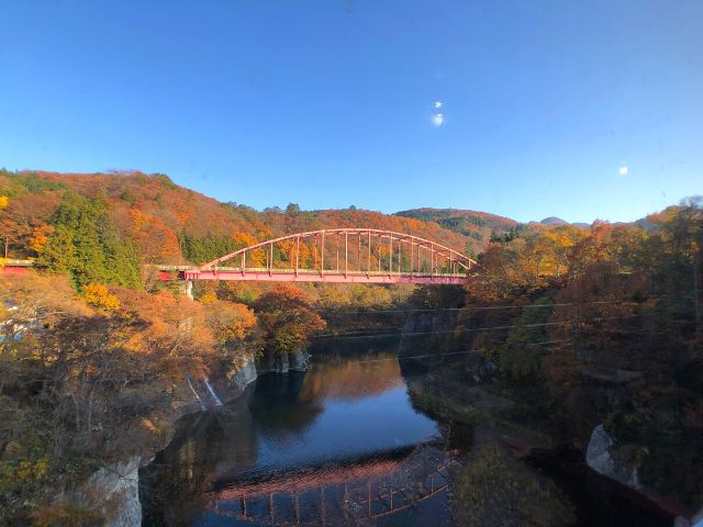 湯野上温泉駅を出発