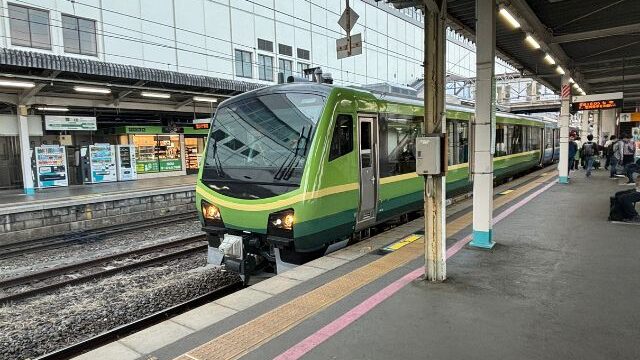 郡山駅に到着したSATONO
