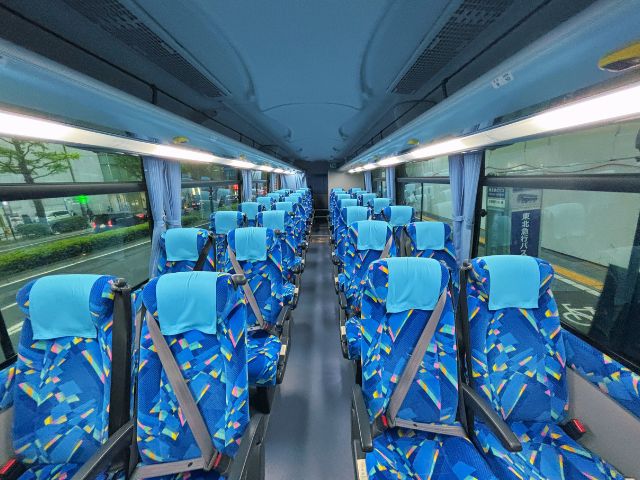 宮城交通の高速バスの車内